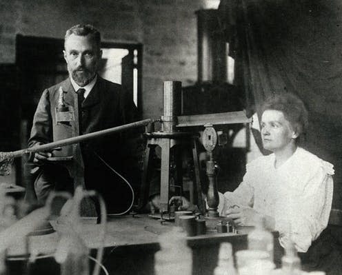 <span class="caption">Curies and curiouser. </span> <span class="attribution"><a class="link " href="https://commons.wikimedia.org/wiki/File:Pierre_and_Marie_Curie.jpg#/media/File:Pierre_and_Marie_Curie.jpg" rel="nofollow noopener" target="_blank" data-ylk="slk:Wikimedia;elm:context_link;itc:0;sec:content-canvas">Wikimedia</a></span>