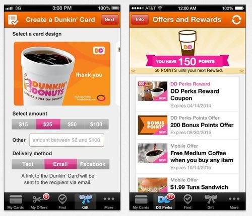 Dunkin' Donuts app screenshot