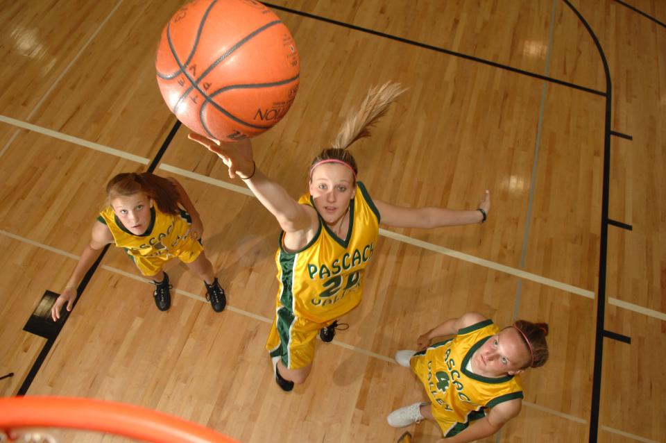 The Ely Sisters, Sara, Maggie, and Terry, of Pascack Valley, pictured in 2007. Their mother, Laura Ely, also played for Pascack Valley