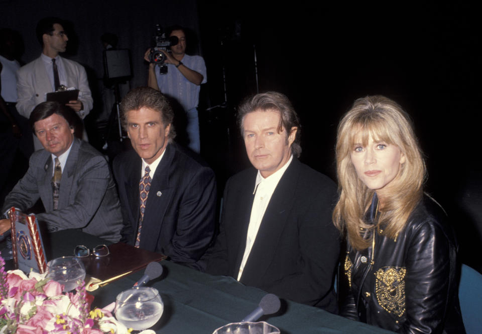 HOLLYWOOD - JULY 10:  Musician Don Henley of The Eagles, actor Ted Danson and actress Jane Fonda attending "United Nations First Annual Earth Day International Awards" on July 10, 1993 at CBS Studios in Hollywood, California. (Photo by Ron Galella, Ltd./Ron Galella Collection via Getty Images) 