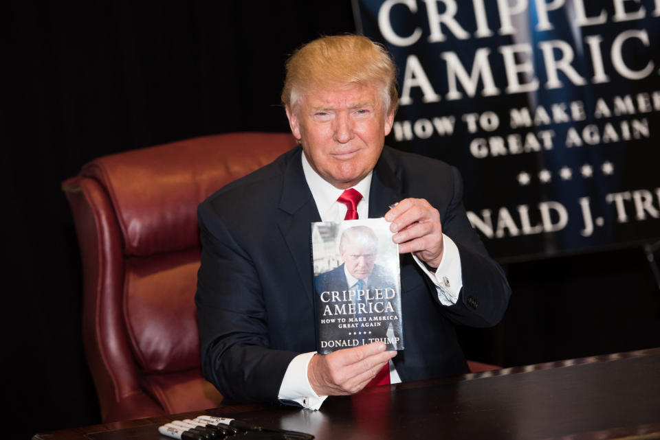 Donald Trump attends a press conference for the release of his new book 'Crippled America' at Trump Tower on November 3, 2015 in New York City. (Photo by Noam Galai/WireImage)