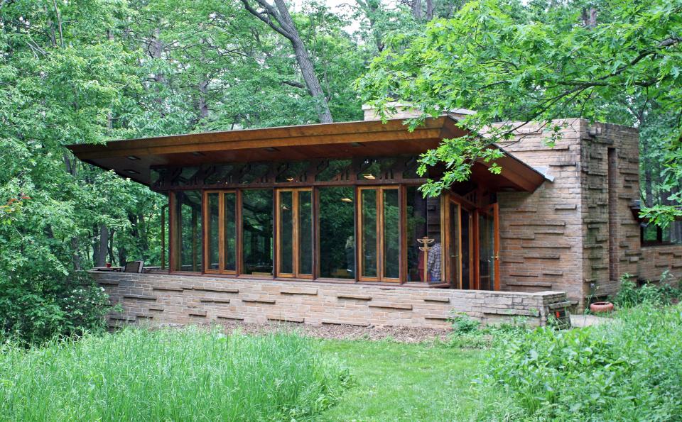 The Seth Peterson cottage in Mirror Lake State Park was designed by Frank Lloyd Wright and is available to rent for overnight stays.