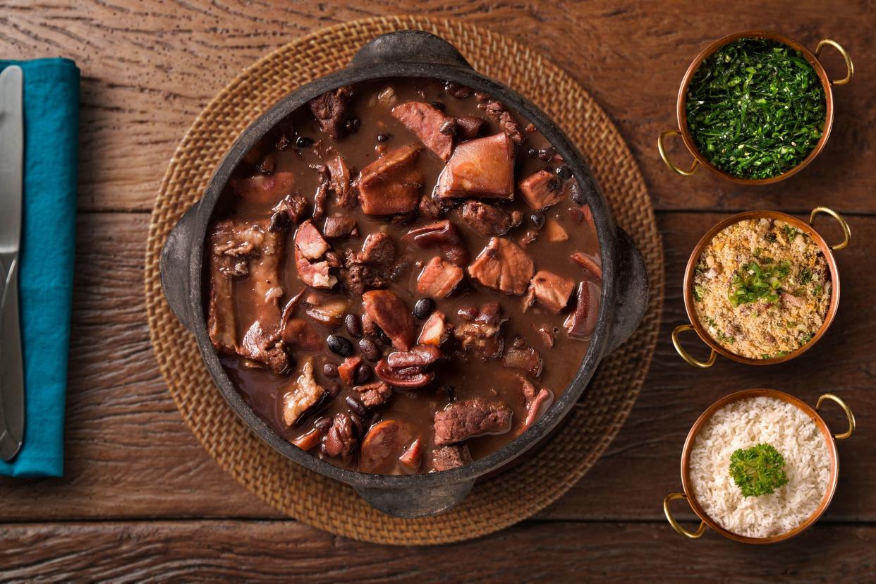 Brazilian Feijoada Food. Top view.