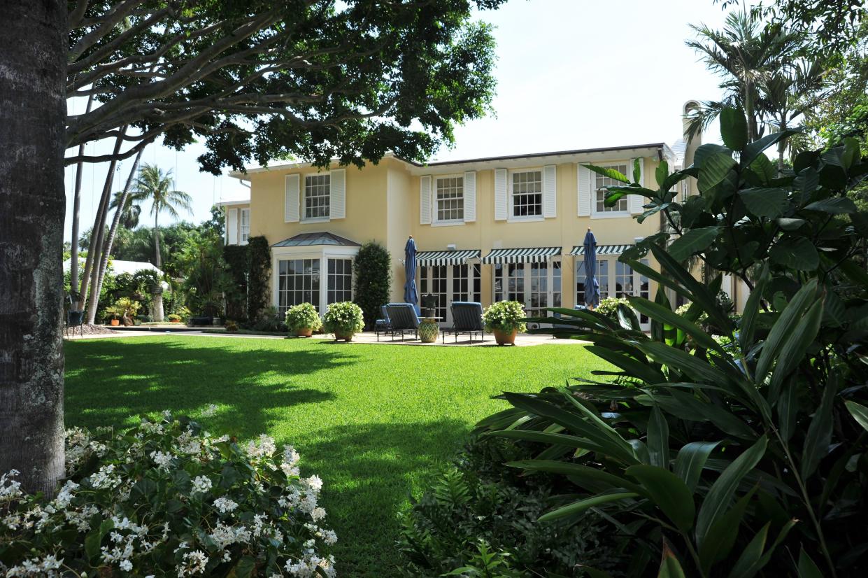 Kit Pannill's home at 4 South Lake Trail was recommended to the Town Council for landmarks designation this month by the Landmarks Preservation Commission. The home's terrace garden is pictured.