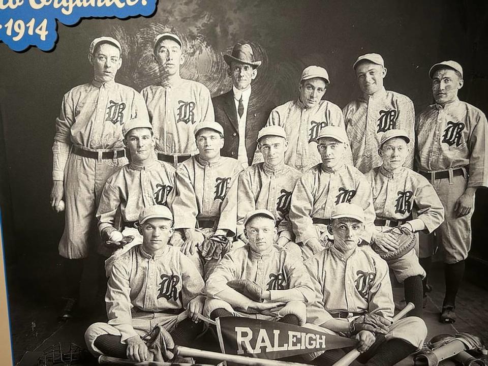 This 1914 squad of ballplayers is featured in the City of Raleigh Museum’s new exhibit