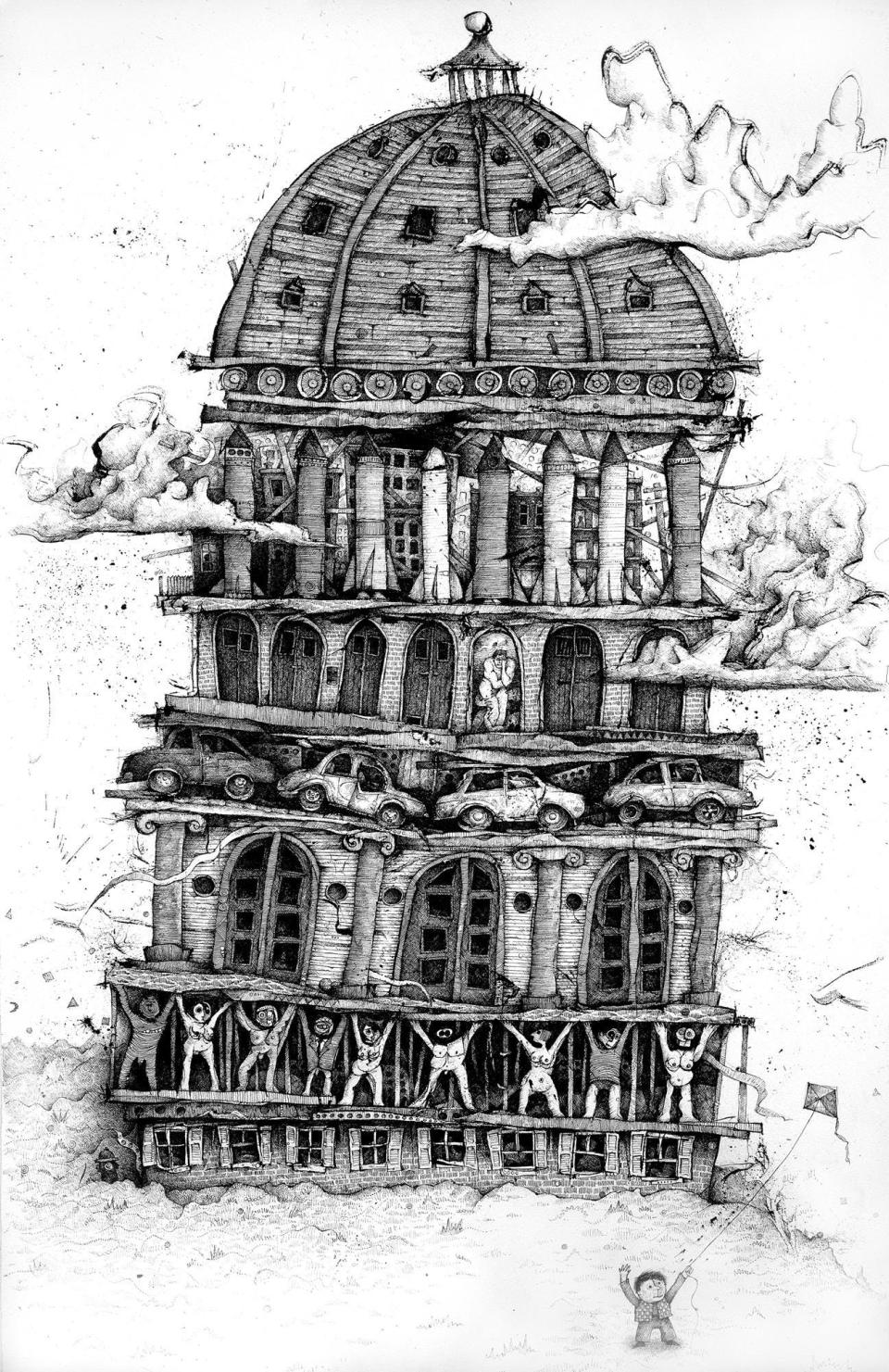 Columbia artist Mike Sleadd's on the Biblical Tower of Babel