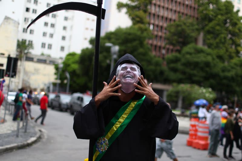 Protest against Brazil's President Bolsonaro's administration in Rio de Janeiro