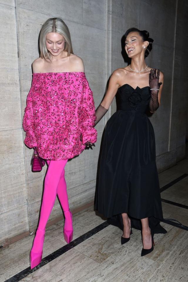 Gigi Hadid Goes Vibrant in Hot Pink 6-Inch Heels & Sparkling Valentino Mini  Dress at Prince's Trust Gala 2022