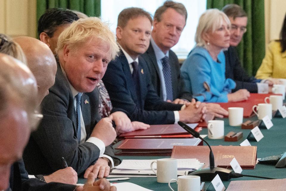 Prime Minister Boris Johnson speaks during Tuesday’s Cabinet meeting (Carl Court/PA) (PA Wire)