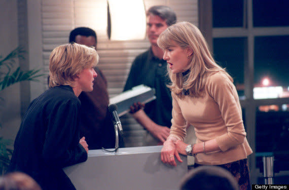 DeGeneres received massive acclaim with her sitcom "Ellen," which ran from 1994 to 1998. Despite the show's success and DeGeneres' consecutive Best Actress Emmy nominations, her career took a significant turn on April 30, 1997, when the famous "Puppy Episode" aired, featuring DeGeneres' character Ellen Morgan confessing she is a lesbian. The show was suddenly met with intense backlash. It was renewed for one more season, with each episode containing a "parental advisory" warning, and was canceled thereafter.