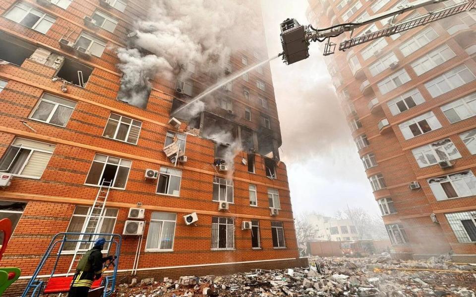 Apartment blocks in the southern city of Odesa were also hit