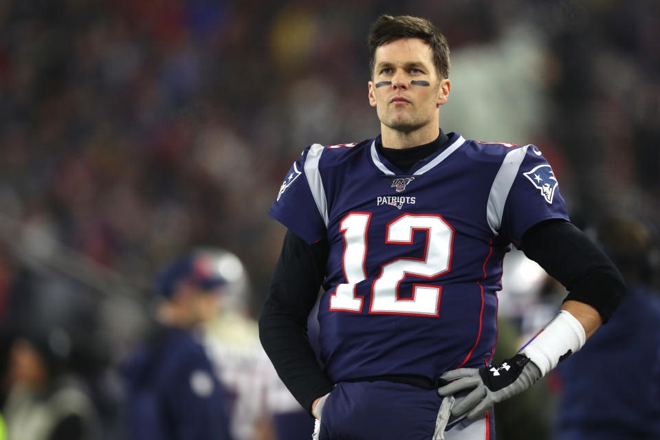 Tom Brady is the most sought-after free agent on the market, but an uncertain offseason schedule could present a risk to teams that want to gamble on the veteran quarterback. (Photo by Maddie Meyer/Getty Images)