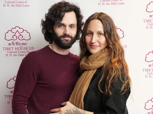 <p>Ilya S. Savenok/Getty</p> Penn Badgley and Domino Kirke attend the 36th Annual Tibet House US Benefit Concert & Gala After Party