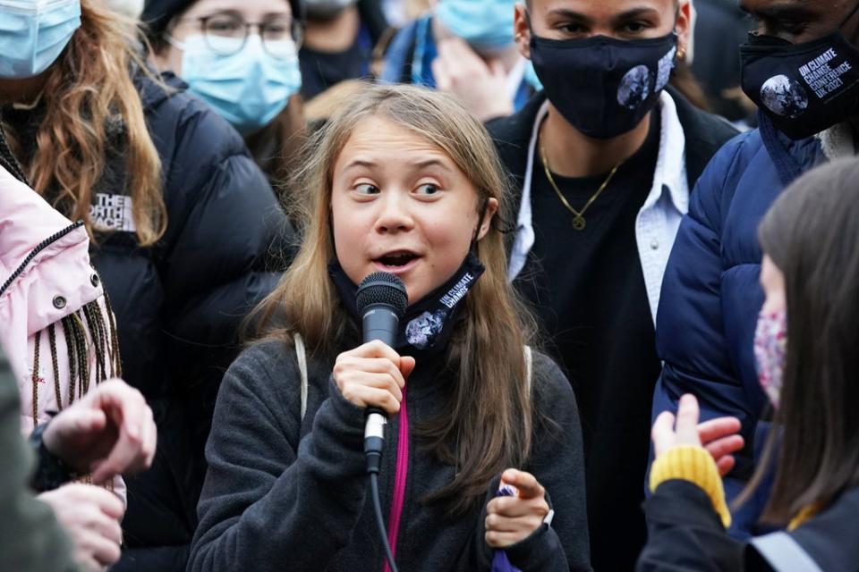 Teenage climate activist Greta Thunberg at the COP26 summit (PA)