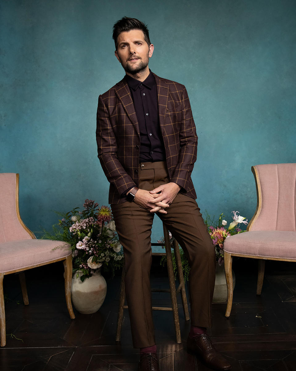 This photo provided by HBO shows Adam Scott. Scott plays Ed Mackenzie, husband to Reese Witherspoon’s Madeline, in the HBO series "Big Little Lies" returning for its second season on Sunday, June 9, 2019. (Griffin Lipson/HBO via AP)