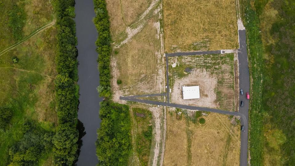 Aerial view of Balbek Bureau's project in Zhydychyn, near Lutsk, western Ukraine. Only the first section has been built, but the work is ongoing. (Courtesy)