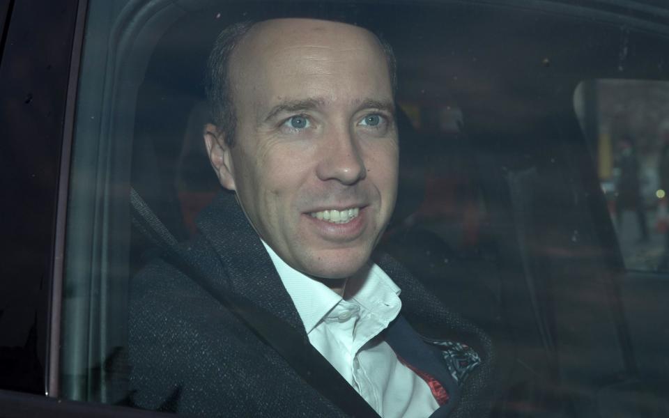 Matt Hancock arrives at the Houses of Parliament in Westminster this morning - Lucy North /PA