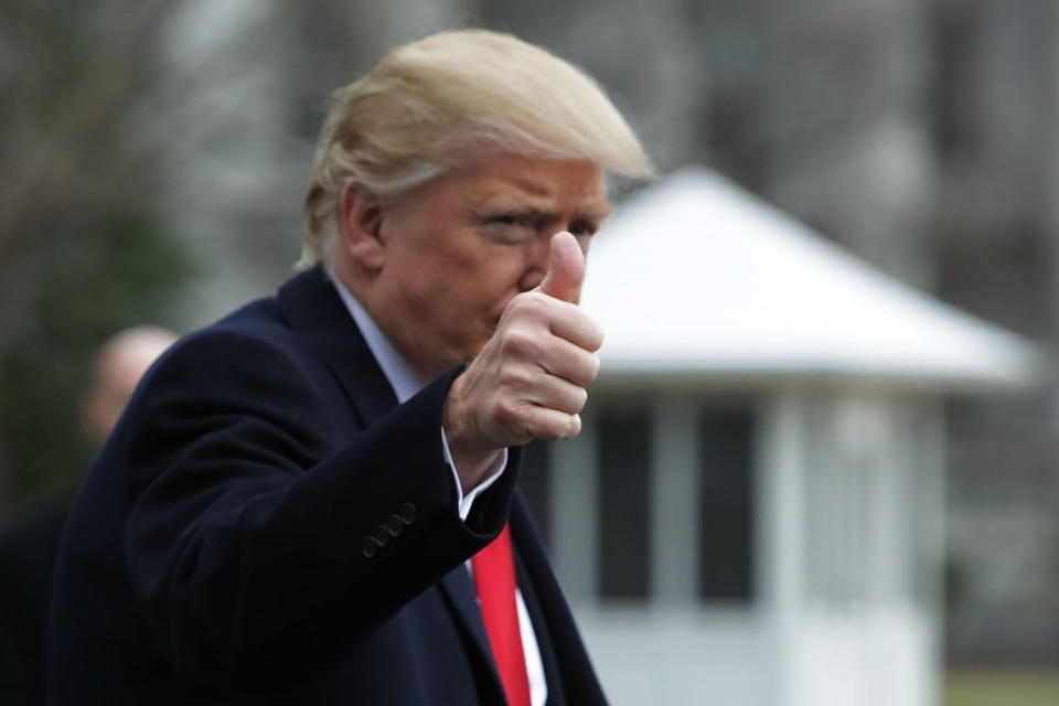 President Trump departs the White House