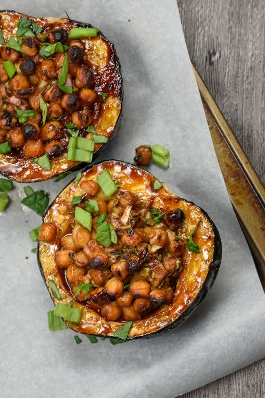 <p>I love a stuffed veggie! Packed with chickpeas and vegetables and finished with a hoisin glaze, I'm all over this recipe. </p><p>Get the <a href="https://www.deliciouseveryday.com/stuffed-acorn-squash/" rel="nofollow noopener" target="_blank" data-ylk="slk:Stuffed Acorn Squash;elm:context_link;itc:0;sec:content-canvas" class="link ">Stuffed Acorn Squash</a> recipe.</p><p>Recipe from <a href="https://www.deliciouseveryday.com/" rel="nofollow noopener" target="_blank" data-ylk="slk:Delicious Everyday;elm:context_link;itc:0;sec:content-canvas" class="link ">Delicious Everyday</a>.</p>