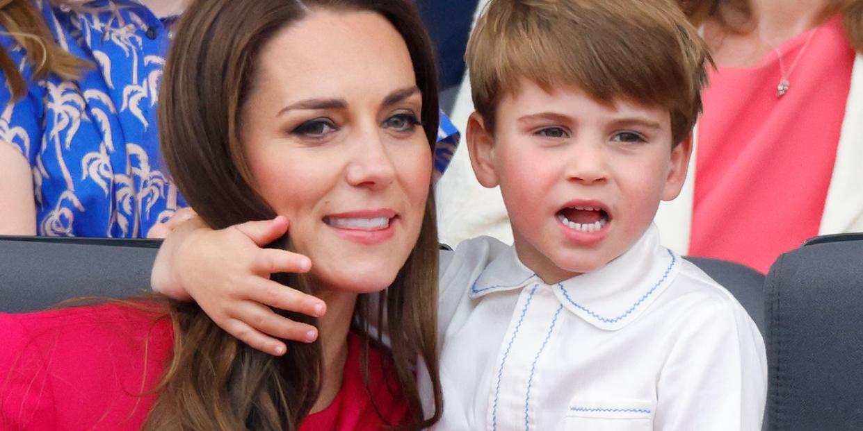 prince louis and kate middleton at the queen's platinum jubilee celebrations