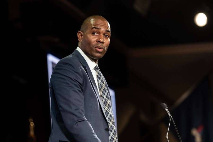 Lt. Gov. Antonio Delgado said the goal of regional councils established by New York state’s Hate and Bias Prevention Unit, which he heads, is to foster “a more community-based space for conversation.” (Photo by Lev Radin/Pacific Press/LightRocket via Getty Images)