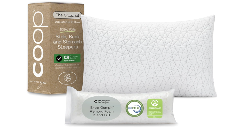 Almohada ajustable de espuma viscoelástica Coop Home Goods Original (tamaño Queen)