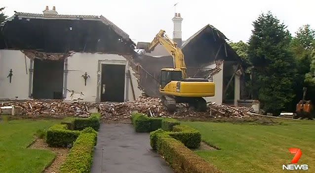 The 102-year-old structure was a local landmark. Photo: 7 News