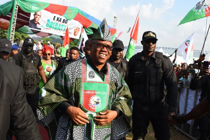 Labour Party’s Peter Obi has emerged as a viable third-party candidate. <a href="https://www.gettyimages.com/detail/news-photo/labour-partys-presidential-candidate-peter-obi-arrives-at-a-news-photo/1245028792" rel="nofollow noopener" target="_blank" data-ylk="slk:Pius Utomi Ekpei/AFP via Getty Images" class="link ">Pius Utomi Ekpei/AFP via Getty Images</a>