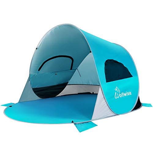 4) WolfWise Easy Pop Up 3-4 Person Beach Tent