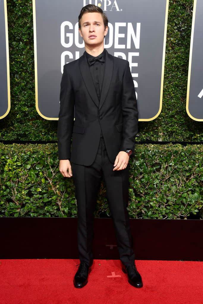 <p>The <em>Baby Driver</em> actor, a nominee for Best Actor in a Movie — Musical or Comedy, attends the 75th Annual Golden Globe Awards at the Beverly Hilton Hotel in Beverly Hills, Calif., on Jan. 7, 2018. (Photo: Steve Granitz/WireImag </p>
