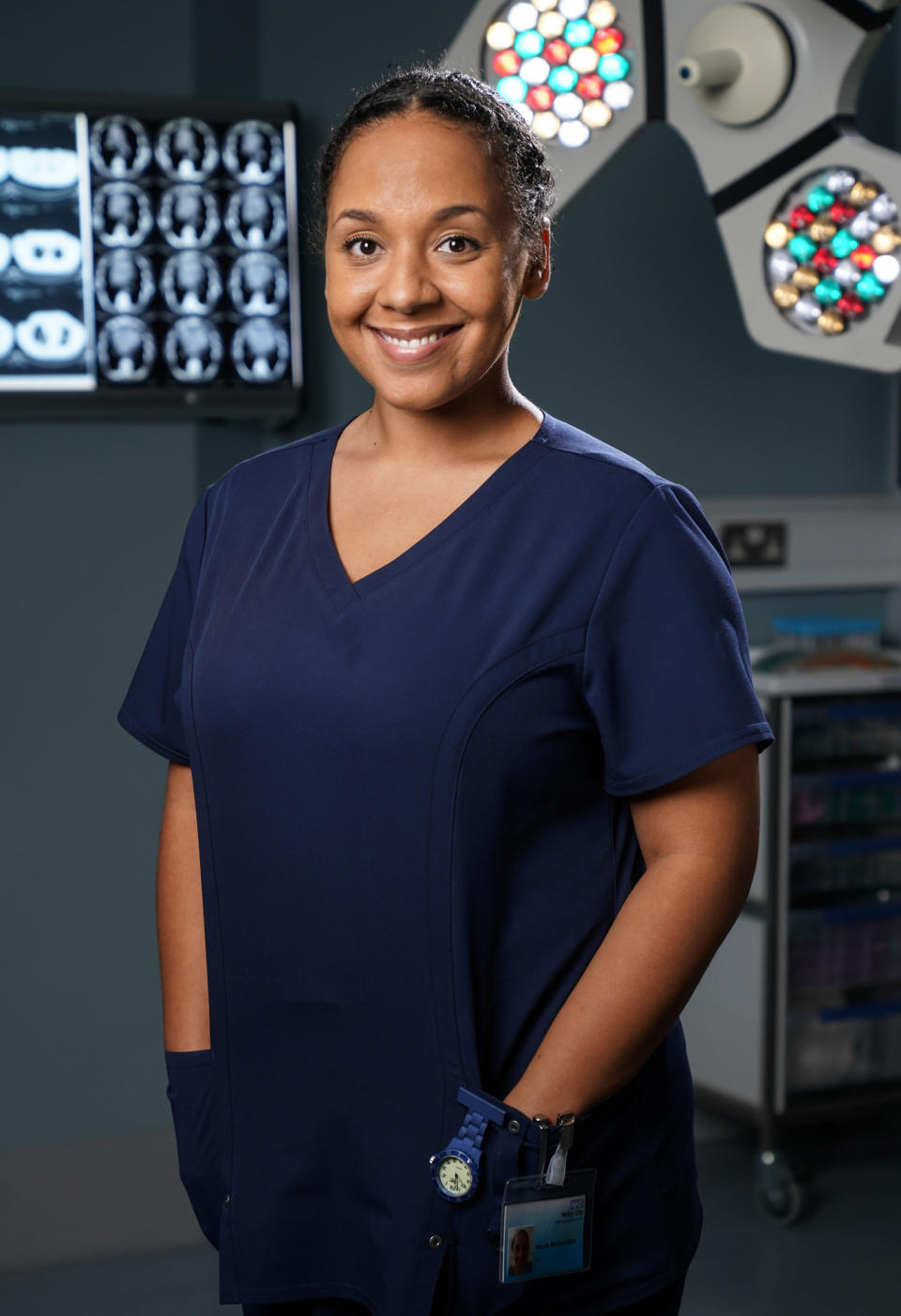 Programme Name: Holby City  - TX: n/a - Episode: Generics (No. Generics) - Picture Shows:  Nicky McKendrick (BELINDA OWUSU) - (C) BBC - Photographer: Kieron McCarron 