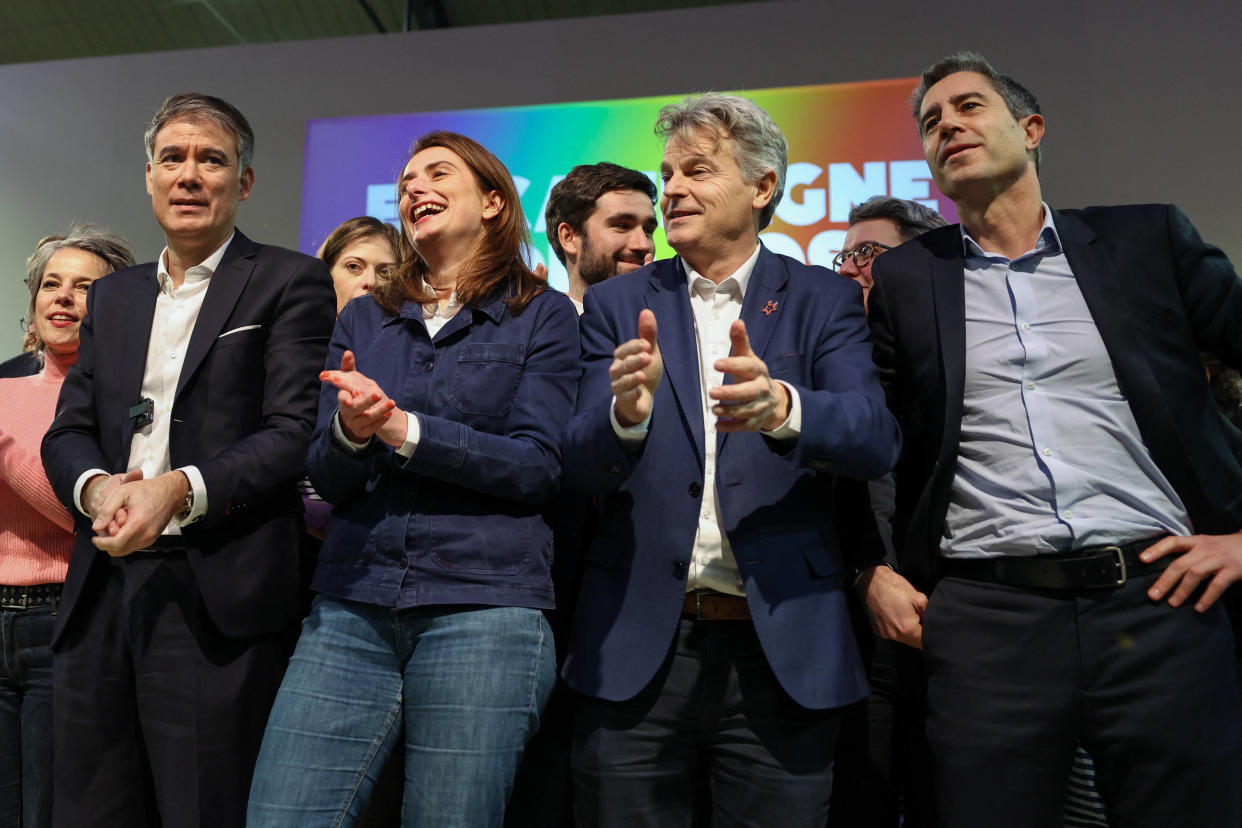 Olivier Faure, Marine Tondelier, Fabien Roussel et François Ruffin à Paris le 17 janvier. 