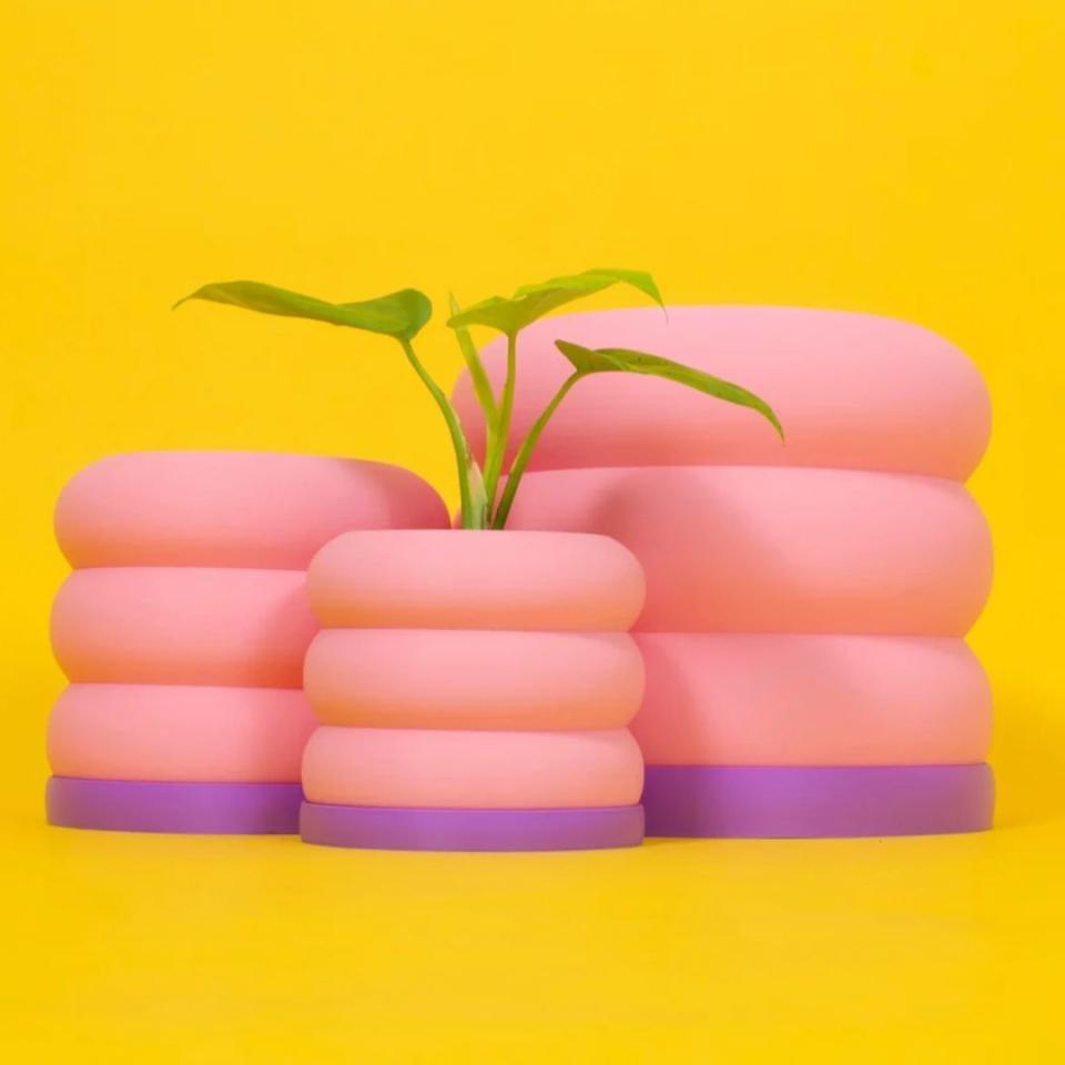 The ultimate nod to modern-meets-'90s decor, these bubble planters feature five drainage holes to keep plants from becoming waterlogged and a removable tray for easy cleaning. A special feature is that the planters are made from a thermoplastic polymer derived from renewables for a highly porous material that keeps soil aerated. The color combinations are also endless as the seller allows you to mix and match your planter and tray shades.You can buy a bubble planter from Etsy for around $21.