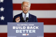 Democratic presidential candidate former Vice President Joe Biden speaks at McGregor Industries in Dunmore, Pa., Thursday, July 9, 2020. (AP Photo/Matt Slocum)