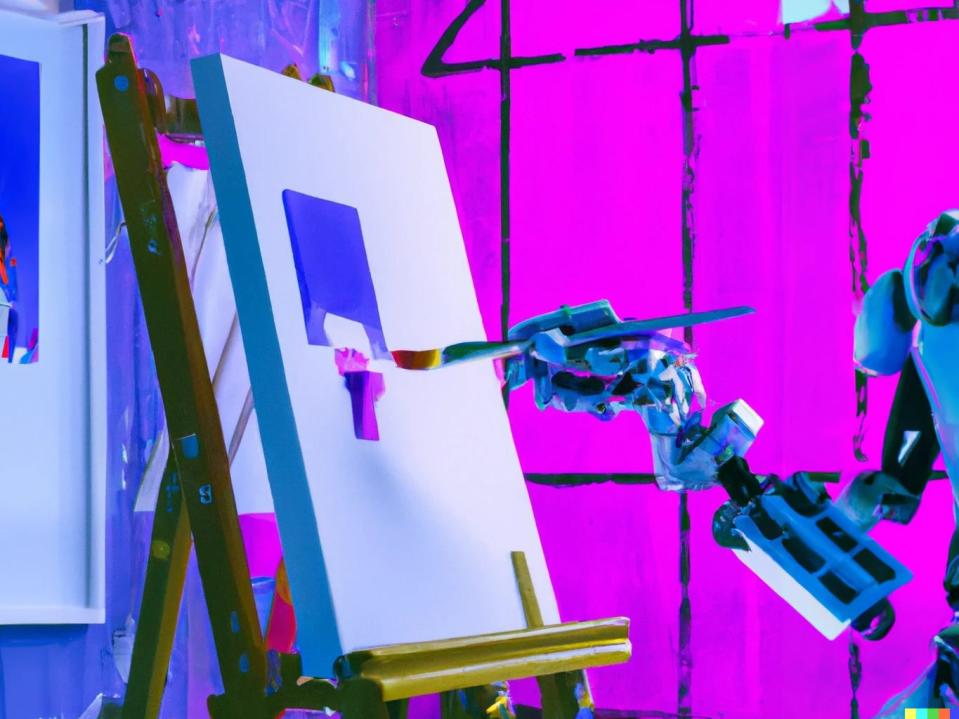 Robot painting picture