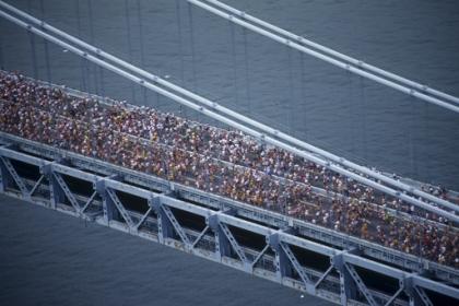 Some 40,000 runners will kick off the New York City Marathon on Sunday, which starts in Staten Island. (AP)