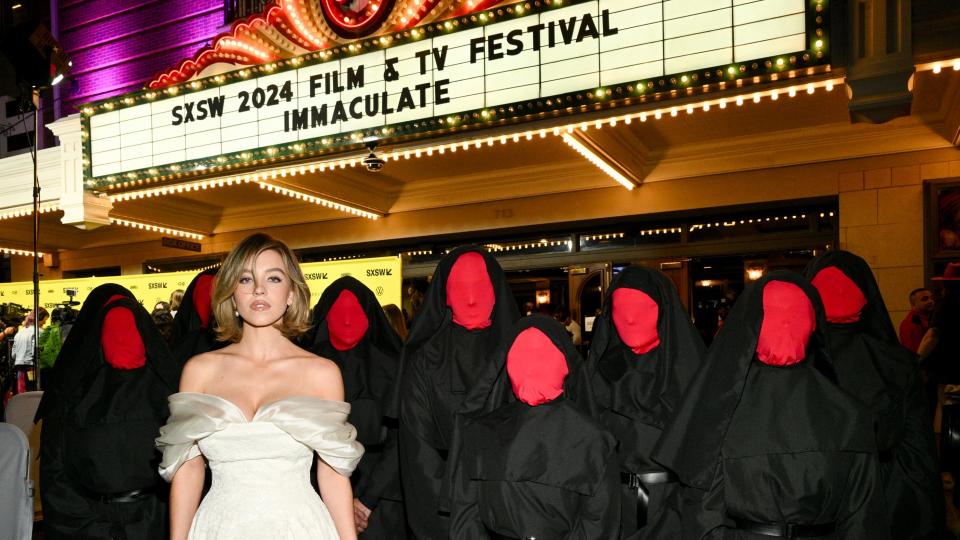 Sydney Sweeney at the premiere of "Immaculate" as part of SXSW 2024 Conference and Festivals held at the Paramount Theatre on March 12, 2024 in Austin, Texas.