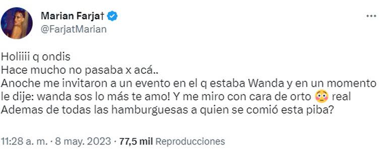 El descargo de Marian Farjat contra Wanda