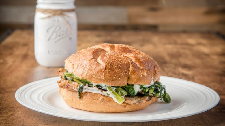 broccoli rabe sandwich on roll