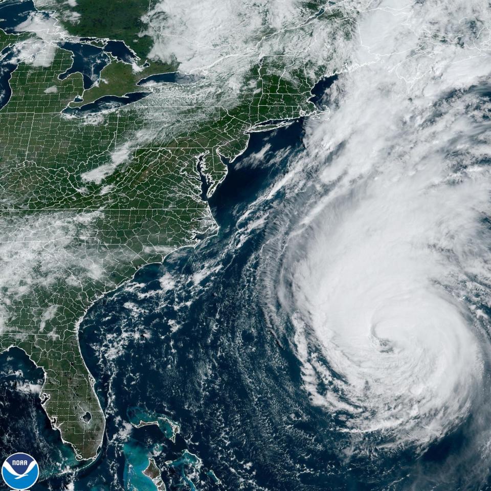 PHOTO: Hurricane Lee, a Category 2 storm churning in the Atlantic Ocean, is bringing dangerous rip currents to the East Coast before heading to New England, where a hurricane watch is in effect. (NOAA)