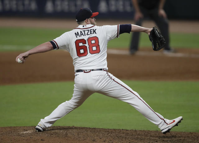 Atlanta Braves pitcher Tyler Matzek (68) pitches the ball during