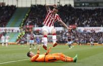 Britain Football Soccer - Stoke City v West Ham United - Premier League - bet365 Stadium - 29/4/17 Stoke City's Marko Arnautovic in action with West Ham United's Adrian Action Images via Reuters / Carl Recine Livepic