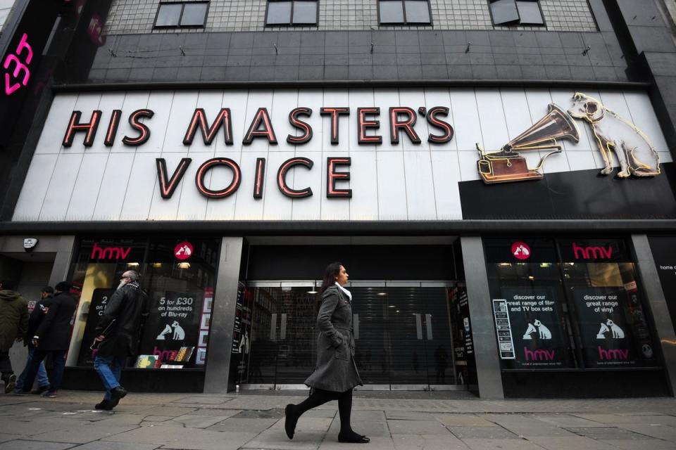 HMV’s flagship store on Oxford Street in London before it shut (Kirsty O’Connor/PA) (PA Archive)