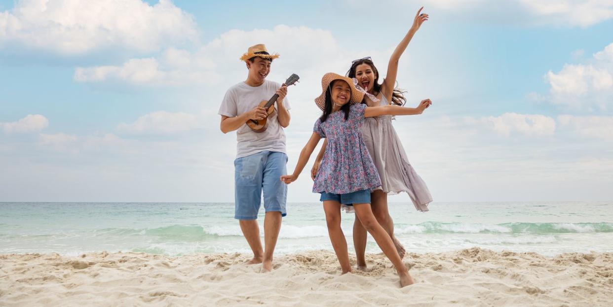 family at the beach