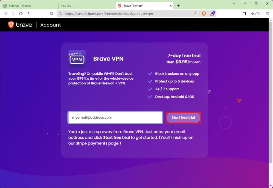 Brave VPN setup