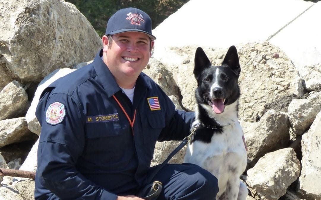 Rocket was paired up with handler Michael Stornetta - National Disaster Search Dog Foundation