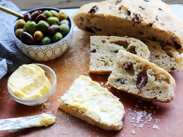 Here's a great way to use leftover olive juice: olive bread. (Photo: Kelly Paige)