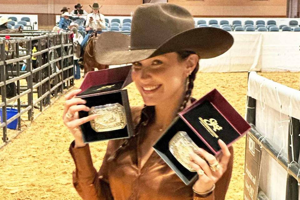 <p>Yolanda Hadid/Instagram</p> Bella Hadid with her rodeo medals