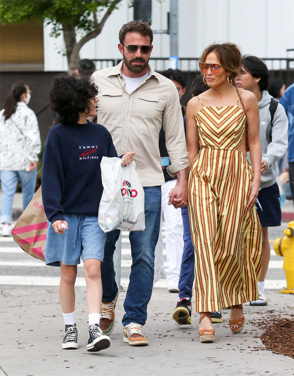 Ben Affleck y Jennifer Lopez con Emme, hija de la actriz y cantante