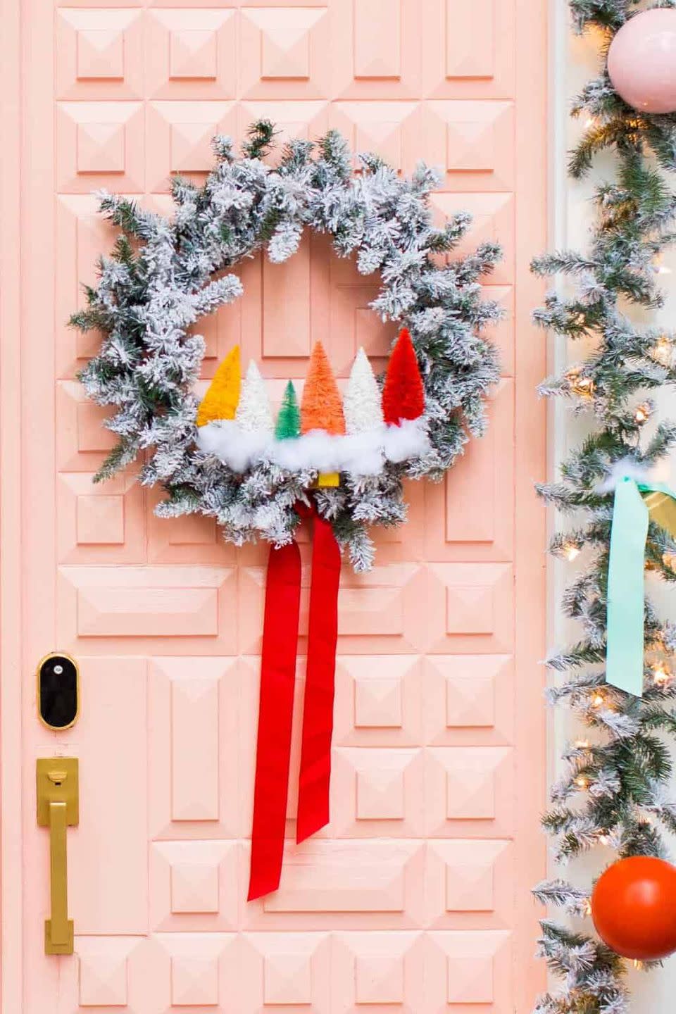 Rainbow Sisal Trees Wreath